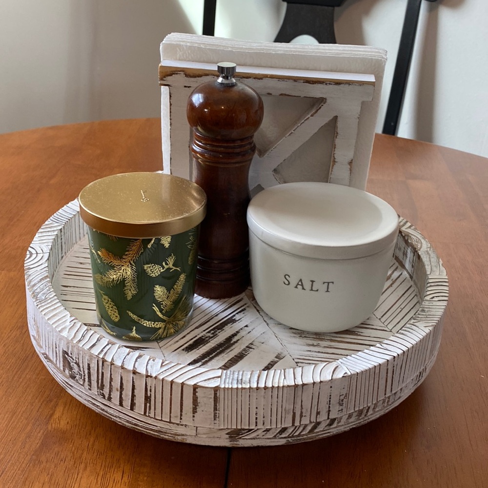 Paper and Pallet Rustic Lazy Susan and Napkin Holder